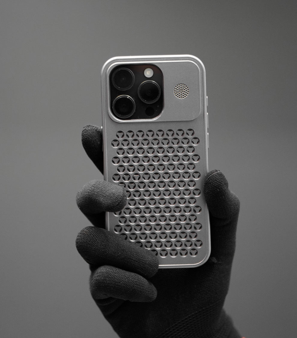 Grey honeycomb universal phone case with matte finish