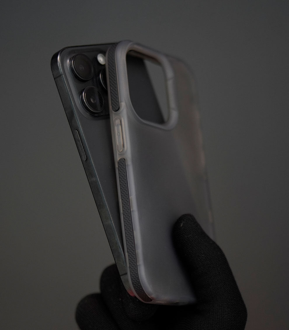 Minimalist smoky TPU case showing phone design