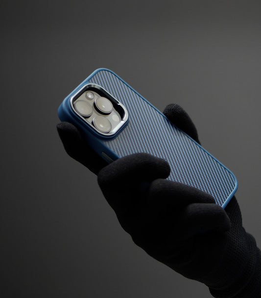 Shockproof Slim Blue iPhone Case with Textured Grip