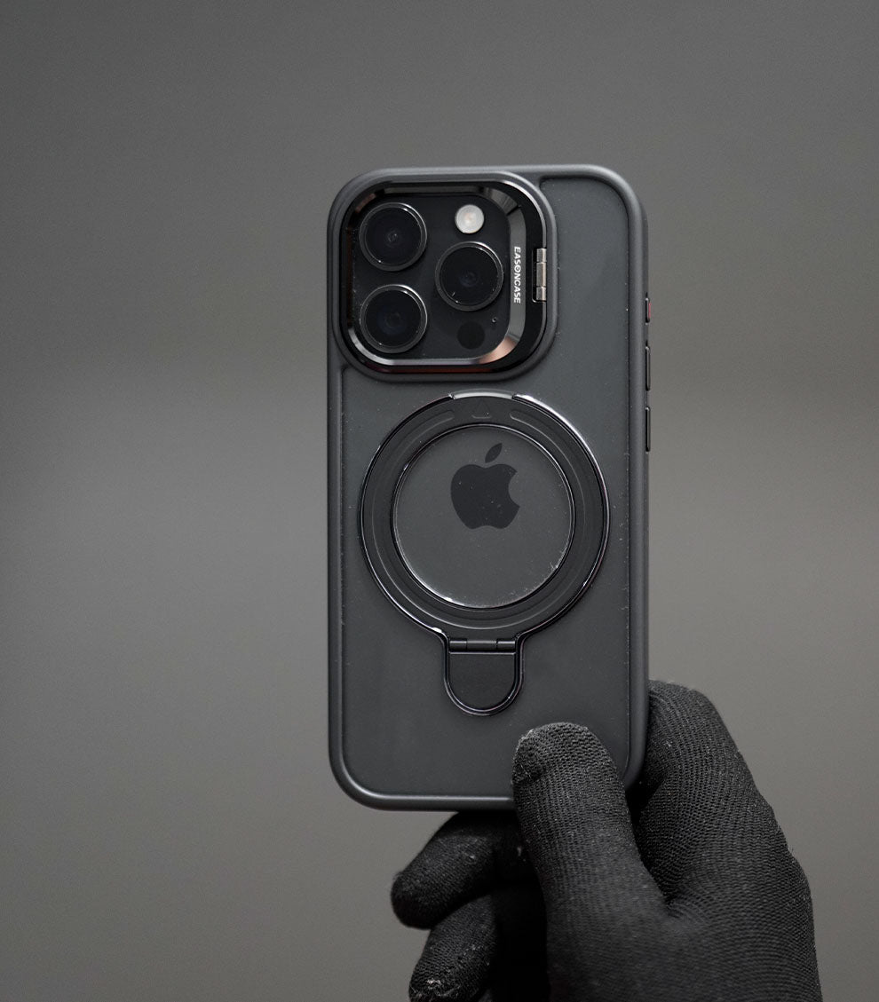 Transparent magnetic ring stand phone case with camera protector