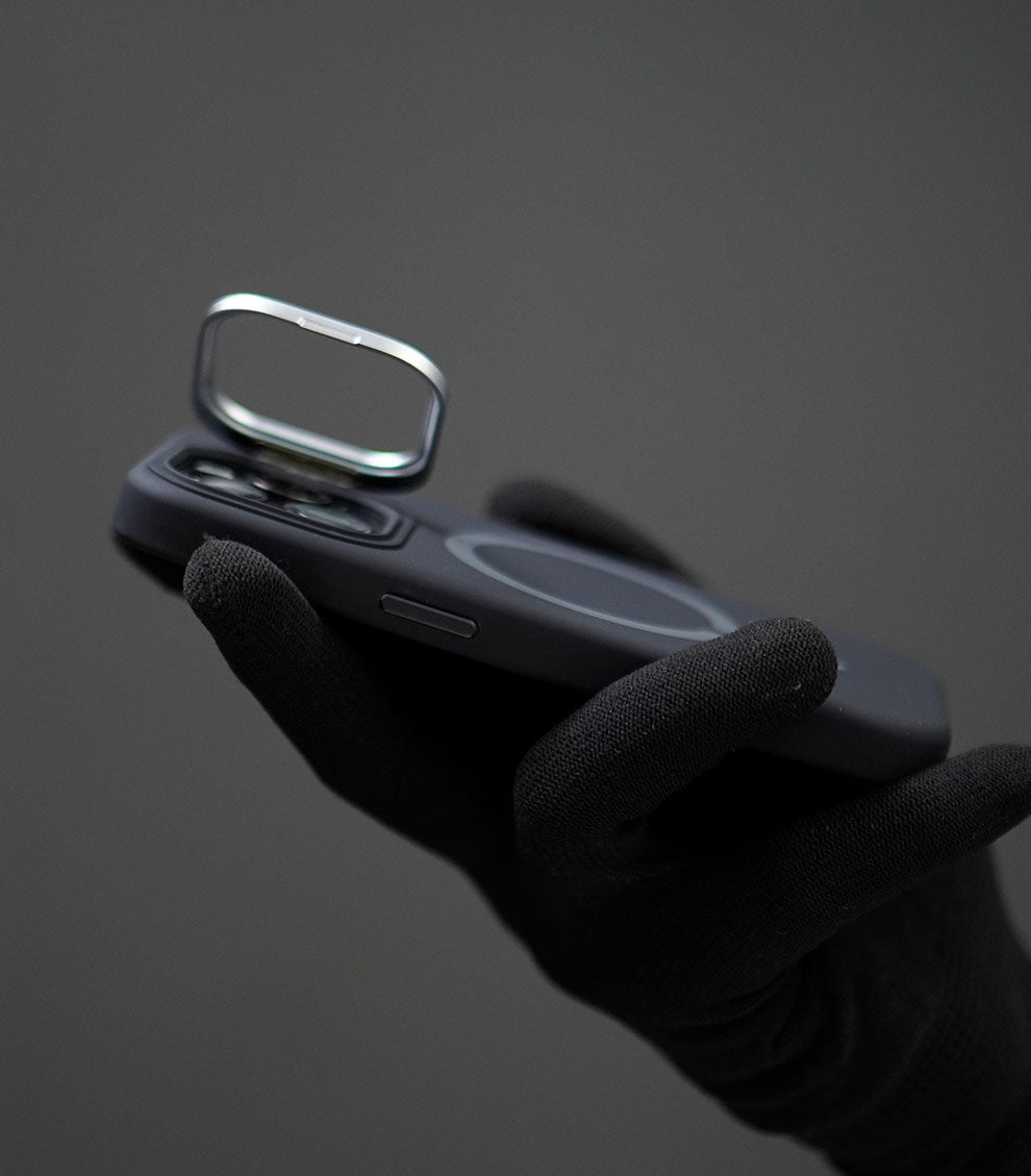 sleek matte silicone MagSafe cover with magnetic ring