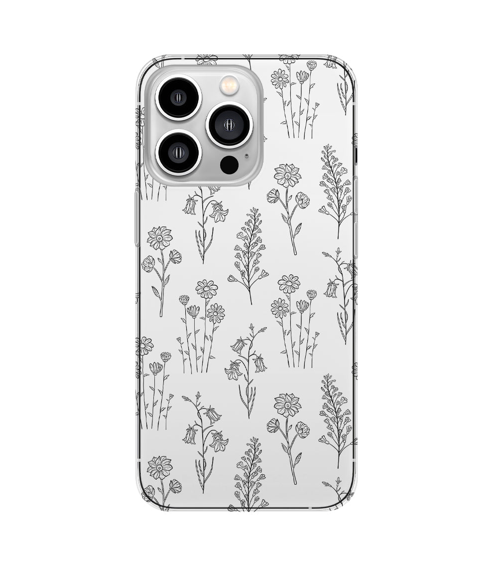 Monochrome Garden Clear Soft Case