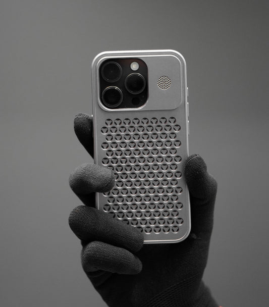Grey honeycomb universal phone case with matte finish