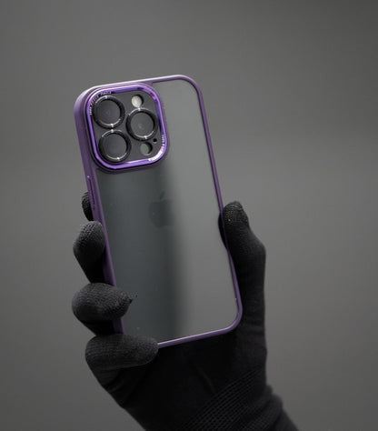 Purple edge transparent universal phone case with clear back