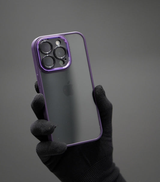 Purple edge transparent universal phone case with clear back