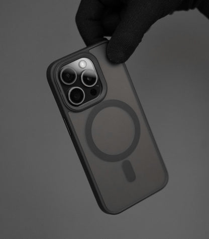 Shockproof matte transparent phone cover with magnetic circle