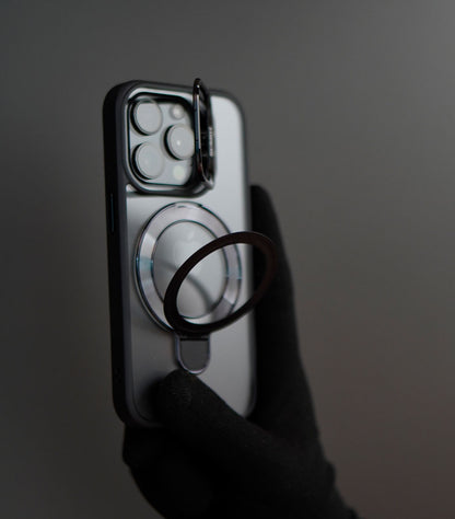Slim TPU protective case with magnetic stand and lens guard