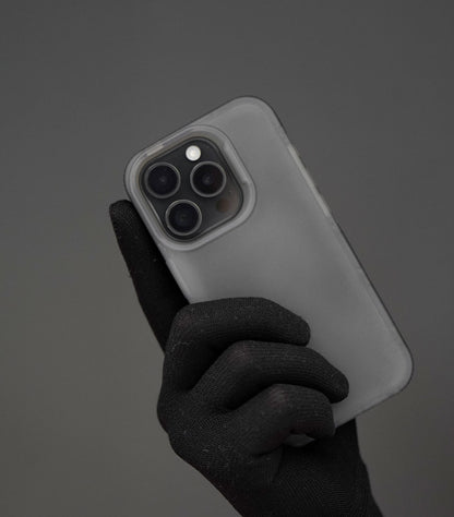 Transparent black smoky universal phone case with matte finish