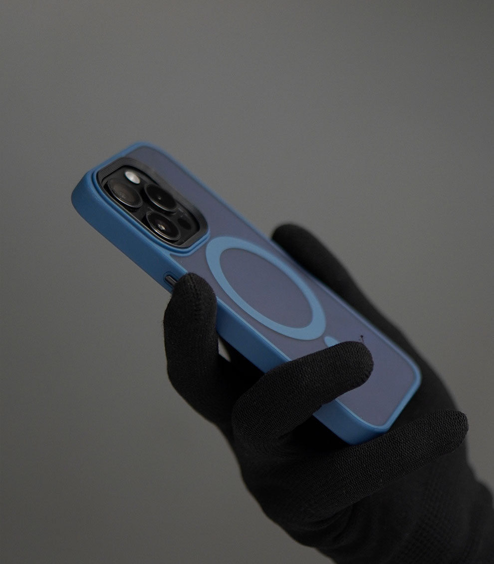 Transparent frosted protective case with raised camera protection