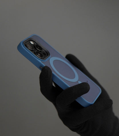 Transparent frosted protective case with raised camera protection