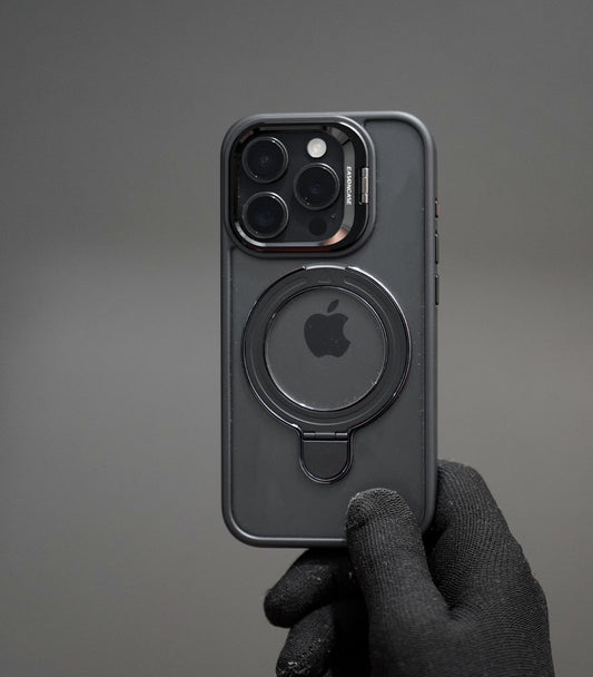 Transparent magnetic ring stand phone case with camera protector